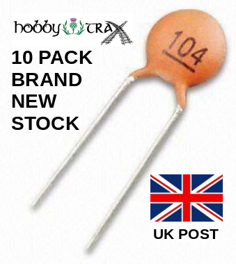 Capacitor ceramic disc 100nF 50v (10 pack)